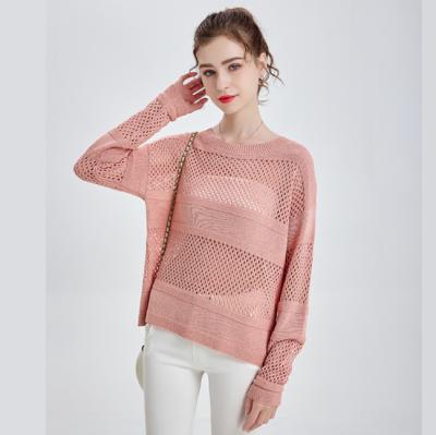 China Wholesale Crochet Look Sweaters Modest Crewneck Anti-Pilling Women's Sweaters Mesh Cropped Knitted Pullovers for sale