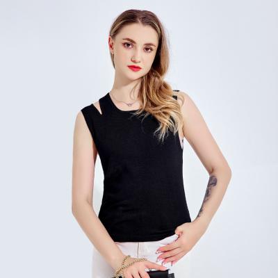 China Anti-pilling Best Quality Tank Top Spun Rayon Knitted Clothes Comfortable Sleeveless Designer Knitted Vest Summer Customized for sale