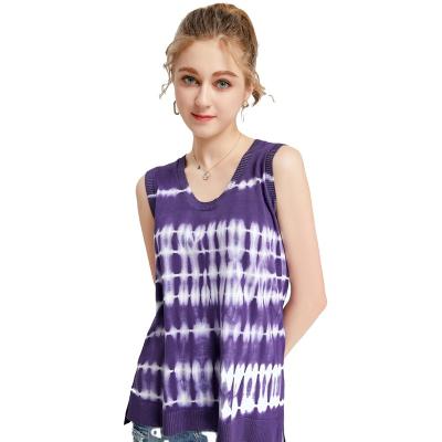 China Anti-wrinkle quality guaranteed spring summer tie dyed breathable custom y2k color ladies sweaters and vest luxury for sale