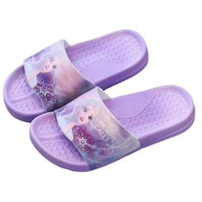 China 2022 New Fashion Babies Cartoon Princess Printing Slippers Summer Anti-slippery Waterpoof PVC Beach Soft Flat Slides for sale