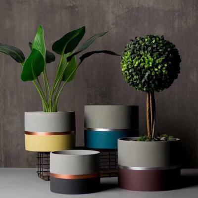 China Modern Nordic Minimalist Succulent Concrete Planter Pot with Stand for sale