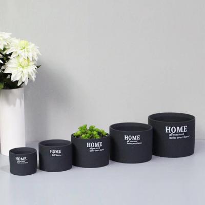 China Modern Custom Round Label Planter Concrete Flower Pot for sale