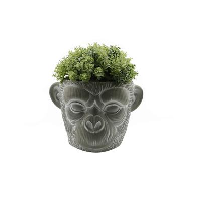 China Modern wholesale animal monkey shape cement flower pot main mold for planting for sale