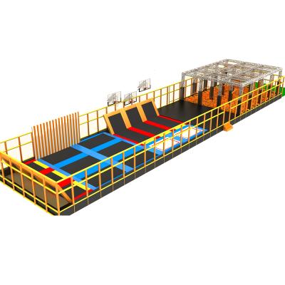 China With Big Protective Net Indoor Adult Kids Play Trampoline Interactive Indoor Playground Jumping Park For Sale for sale