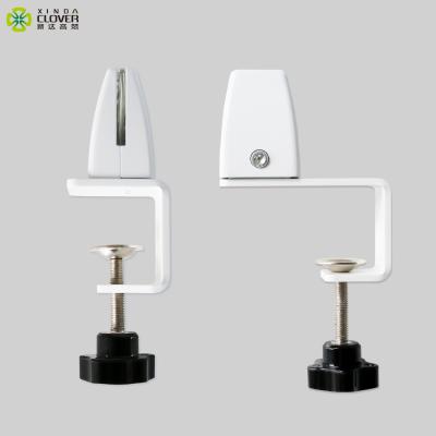 China White Adjustable Height Adjustment Table Glass Desk Partition Clamp for sale