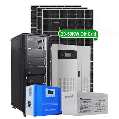 China ZHT High Efficiency Complete Off Grid Solar System PV 20Kw 40Kw 50Kw 30Kw Off Grid Power Kit Solar Panel System for sale