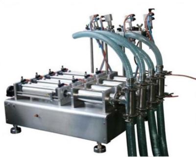 China Food High Efficiency 4 Heads Liquid Piston Filler / Pneumatic Filling Machine For Sale for sale