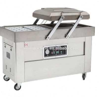 China Semi-auto Double Food Chambers Fish Vacuum Packing Machine for sale