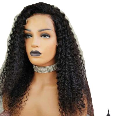 China Jerry Curl Kinky Curly Brazilian .360 Virgin Hair 360 Lace Front Wig With Baby Hair for sale