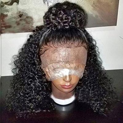 China Kinky Curly Curly Hair 360 Lace Frontal Wig With Baby Hair 130% Density 360 Lace Frontal Wig for sale