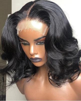 China New Human Hair 5x5 13x4 HD Body Wave Invisible Lace Closure Frontal Wig With Wand Curls for sale