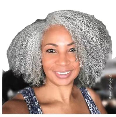 China Curly Like Gray Short Gray Drawstring Ponytail Wig Hair Bun Hair Blow Updo Afro Hair Blowout Kinky Curly Curly Hair for sale