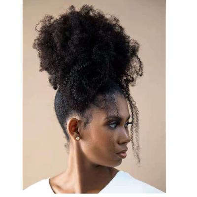 China Other Afro puff drawstring ponytail for black women, short natural hair bun high puff drawstring ponytail for short for sale