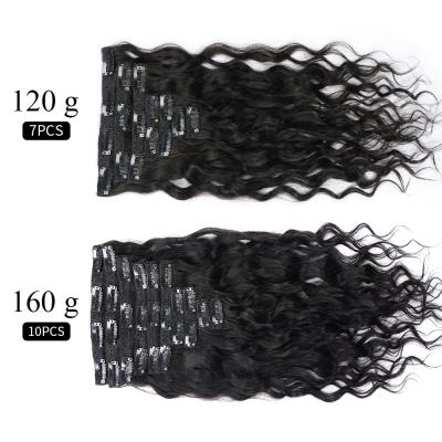 China Regular Wave Seamless Tape In Remy Beach Wave Clip In Hair Extensions Natural Wavy Hair for sale