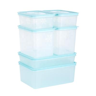 China Large Capacity Sustainable Material Food PE Household Freezer Storage Box Fresh Storage Freezer Sealed Box for sale