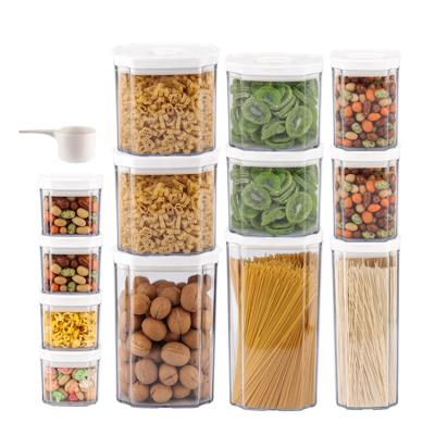 China Factory Wholesale Freshness Preservation 13 Pack Airtight Storage Container Tea Food Plastic Cereal Organization Kitchen for sale