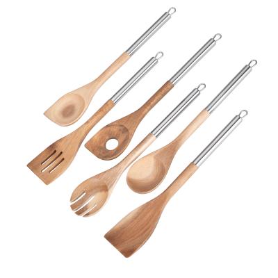 China Sustainable Wood And 2021 Food Grade Stainless Steel Cookware Sets Cooking Tools for sale