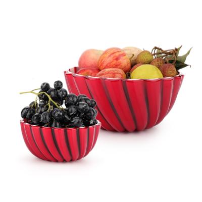 China Luster Red Color Sustainable Fruit Salad Bowl For Snack Serving for sale