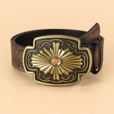 China Source Pearlbellt vintage engraved personality embossing design European and American manufacturers use all fashion belt punk belt for sale