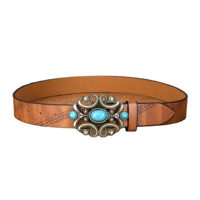 China Pearlbellt FM factory ins women belt custom bohemian vintage fashion smooth buckle fashion belts for ladies punk belt for sale