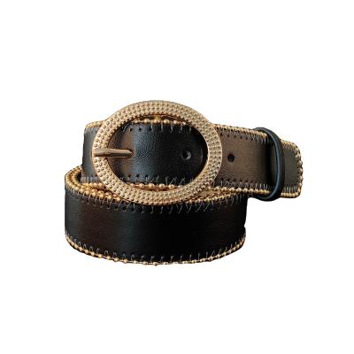 China High quality all-match style bead chain style fashion belt women customized by FM factory customized letter bellt belt leather belt women for sale