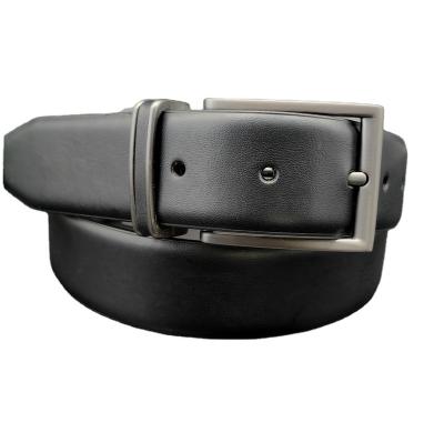 China Letter bellt buckle double-sided double-sided rotary PU men's belt warm black leather gray formal belt belt retro for sale