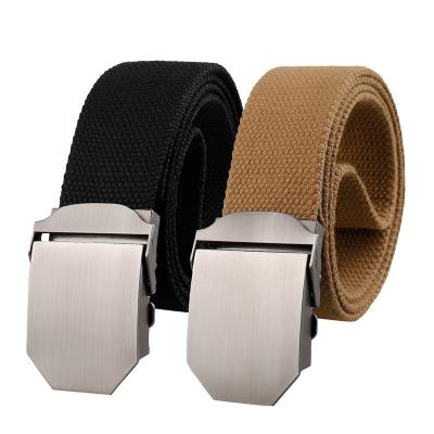 China Fanny Belt 2023 New Toothless Automatic Buckle Be Nylon Outdoor Breathable Belt Men's Leisure Duty Canvas Nylon Buckletactal Belt for sale