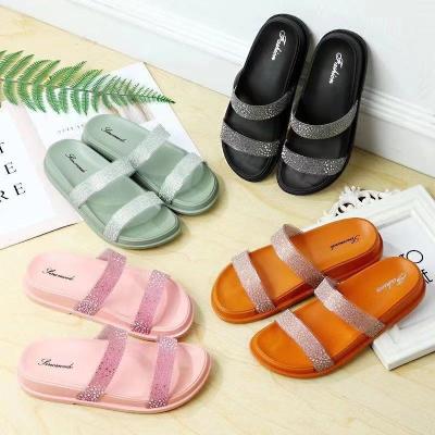 China Fashion trend newcomers fashion women's summer casual shoes heel flat women's unique ladies soft sandals slippers for sale