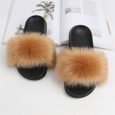 China Fashion Trend Newcomers Fashion Solid Color Women's Casual Women's Shoes Fur Slides Hairy Slippers for sale