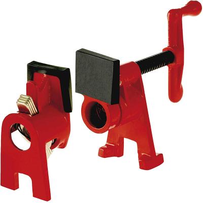 China Durable Hot Selling 3/4-Inch and 1/2-Inch H Style Pipe Clamp Red Heavy Duty Woodworking Cast Iron Flange for Metallurgical Woodworking for sale