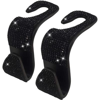 China Diamond Bling Car Hooks Hooks Front Seat Auto Seat Hanger Backseat Car Seat Headrest Hook 2 PACKS for sale