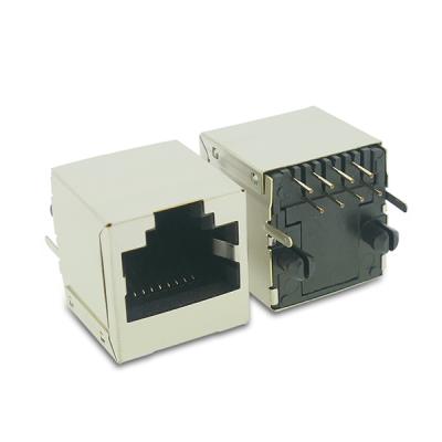 China Straight PCB/Computer Female RJ45 Connector With 30U Gold In 8P8C Contacts for sale