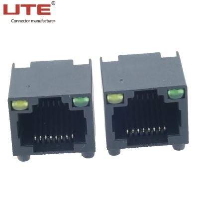 China audio & Video black rj11 rj12 connector, RJ45 socket for pcb mount, unshielded connector for sale