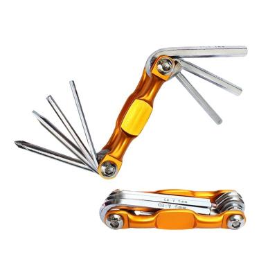 China GR40 Alloy Steel 7-in-1 Bicycle Repair Tool Multifunctional Bicycle Repair Tool Folding Portable Bicycle Repair Tool for sale