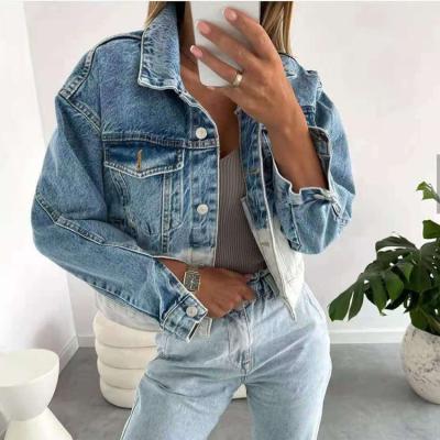 China European and American hot sale street hippie autumn and winter loose women's reversible lapel denim jacket Yolo jacket for sale