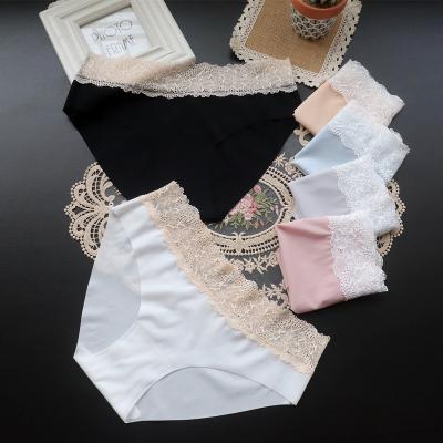 China Breathable Thin Waist Seamless Pure Cotton Silk Stockings Ice Lace Yolo One Piece Panties for sale