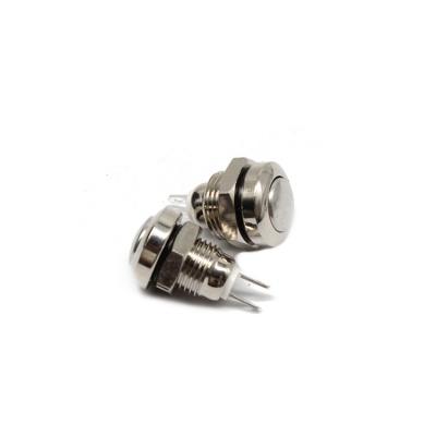 China ChengYi 12mm OFF-ON STAINLESS STEEL WELD TERMINAL 2 PIN Metal Push Button Switch Momentary for sale