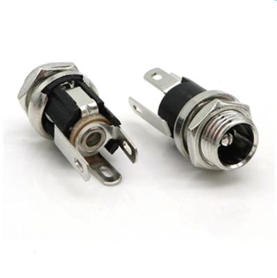 China Plastic Metal 5.5*2.1 DC Locking Socket With 3 Pins DC-025 for sale