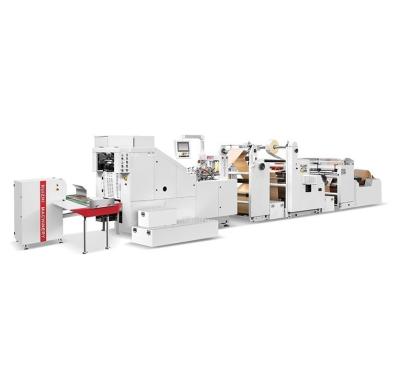 China food & Beverage plant type new top sale RZFD-330T/F fully automatic square bottom paper bag machine with handle in line for sale