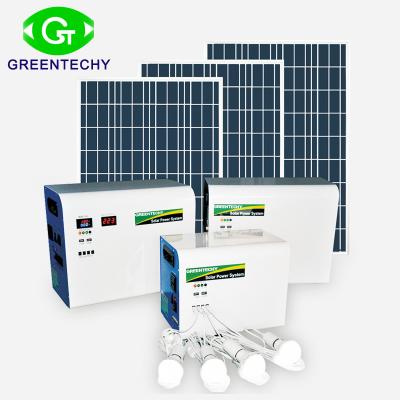 China 100w home solar generator 100w 12v solar panel kit solar system 100w 12 volt solar kit led lights for sale