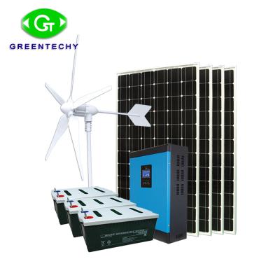 China 5kw off grid solar wind system 2kw hybrid wind turbine and 5kw solar panel hybrid system 3kw for sale