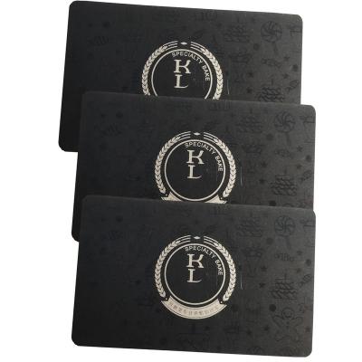 China Portable Embossed Printed Metal Business Card Club Card Black PVC Business Cards for sale