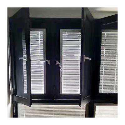 China Folding Screen Break Aluminum Windows Thermal Casement Window With Inserted Blind Insulation Window for sale