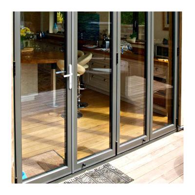 China Sound insulation/high strength floding aluminum folding door/easily assembled custom size bi glass door frame bathroom pvc door for sale