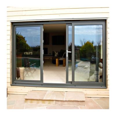 China Sound insulation/high strength custom made aluminum exterior glass sliding door/double/three panel sliding door /interior easily assembled glass door for sale