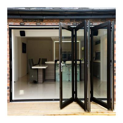 China Sound Insulation/Cheap Price High Strength Aluminum Glass Folding/Easily Assembled Patio Door Bi-folding Exterior Doors for sale