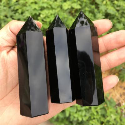 China Wholesale Point Trick Natural Crystal Quartz Crystal Wand Europe Obsidian Stone Raw Reiki Healing Decoration for sale