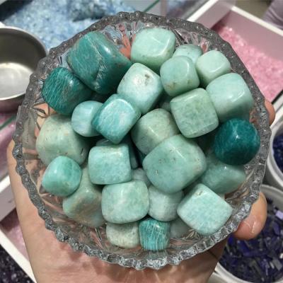 China Europe Wholesale Natural Crystal Amazonite Ice Bulk Wine Stone Square Clear Quartz Crystal Tumbled Stones for sale