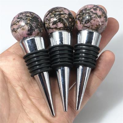 China Europe Rose Quartz Wholesale Natural Gemstone Bottle Stopper Gemstone Wine Crystal Stopper For Home Decoration Gift for sale