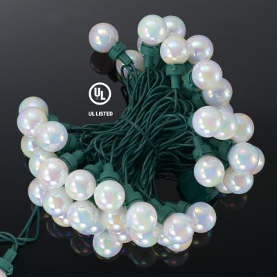 China Mini Garden Lights Decoration 6W Pearlized Glass Bulb Led Patio String Lights 25CT G25 Christmas Led String Lights for sale